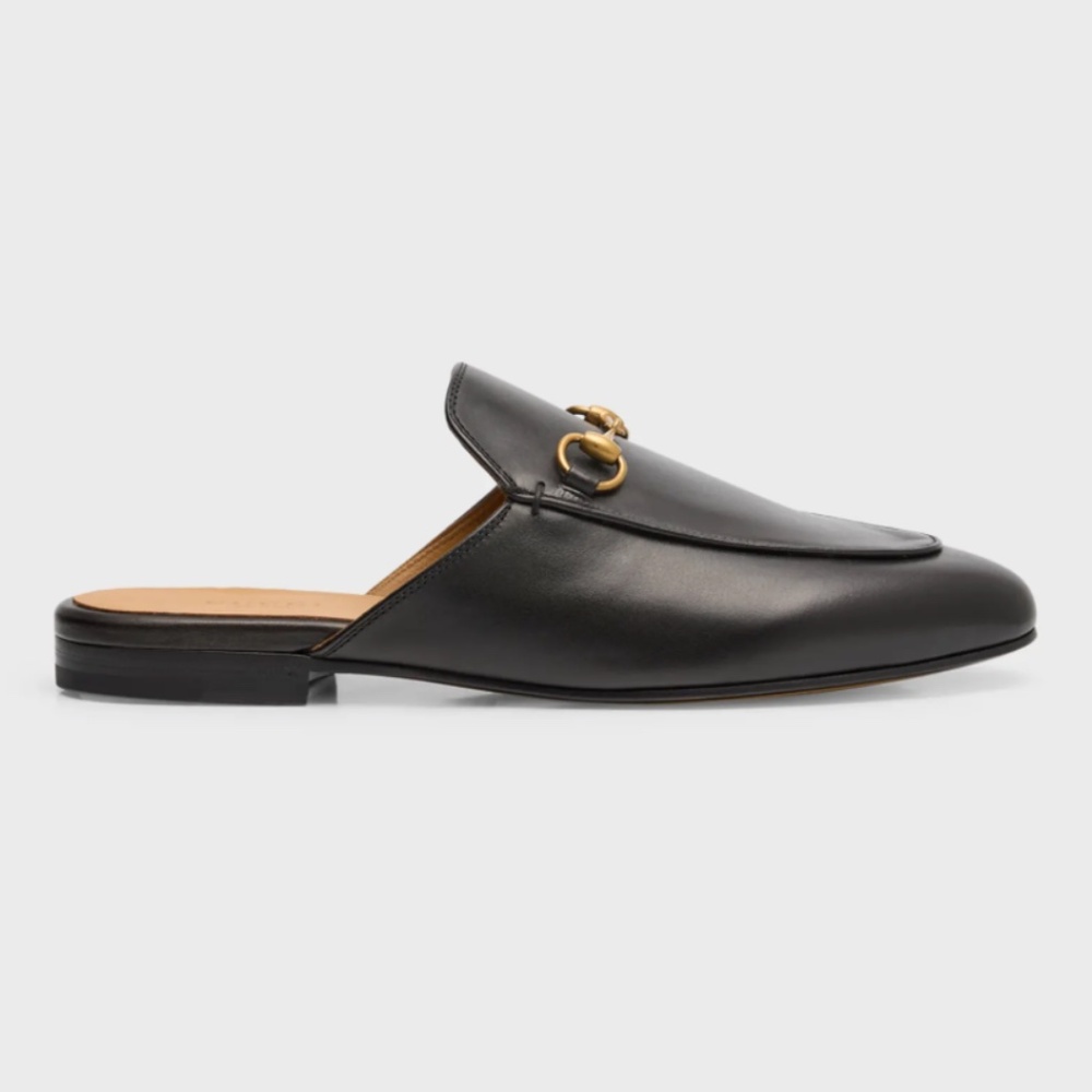 Authentic Gucci Princetown Loafer Mule Slipper Black Leather W EU39.5/US8-8.5